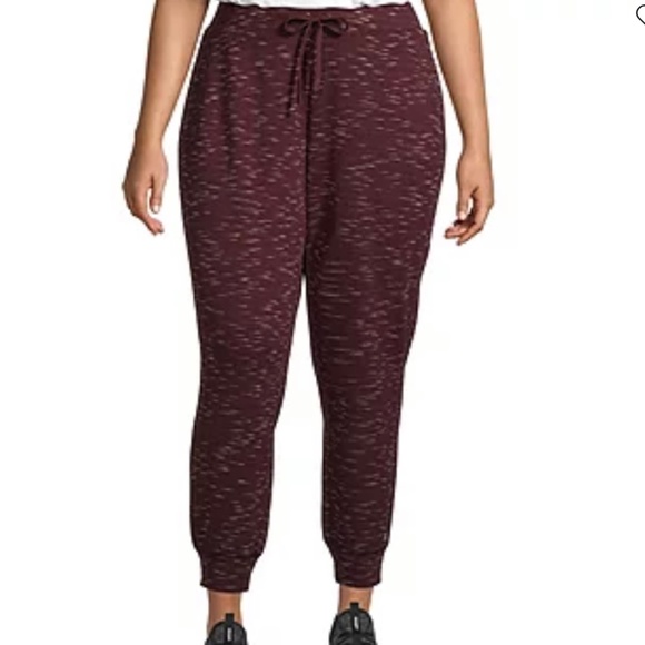 Xersion Women's Plus Size Bold Burgundy Mid Rise Active Jogger Pant Size 1X 2X - Picture 1 of 10